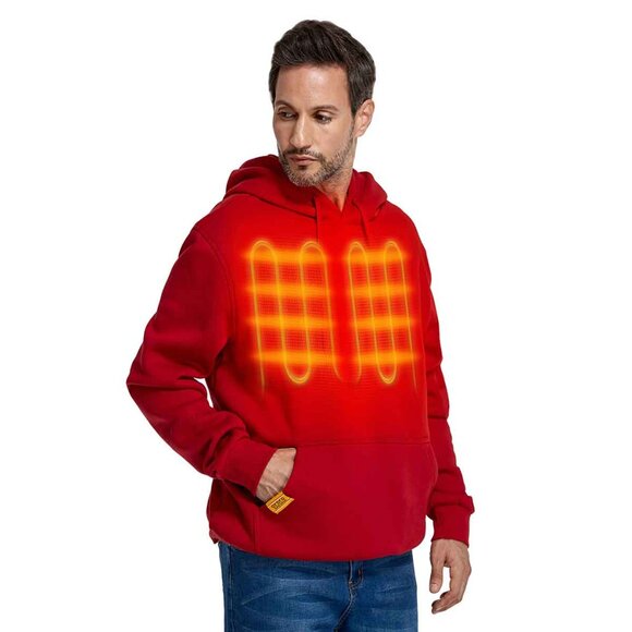 ORORO Unisex Heated Pullover Hoodie with 5 Heating Zones,Fleece Hooded Sweatshir - Picture 3 of 8